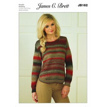 James C Brett Marble DK Knitting Pattern JB162 Ladies Sweater