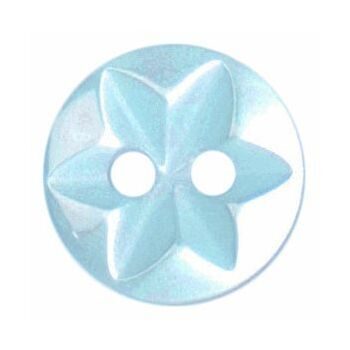 Polyester Star Button - 10mm (Light Blue)