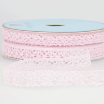 Stephanoise Polyester Lace Trim - 15mm (Light Pink) Per metre
