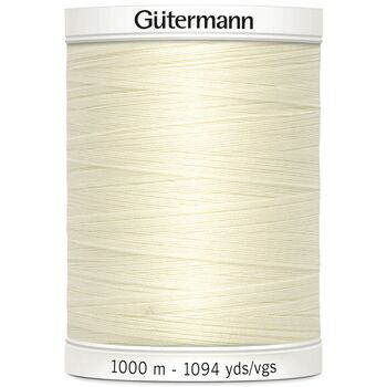 Gutermann Cream/Off-White Sew-All Thread: 1000m (1) - Pack of 5