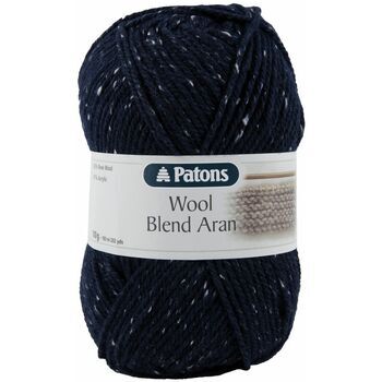 Patons Wool Blend Aran Yarn (100g) - Navy Tweed (Pack of 10)