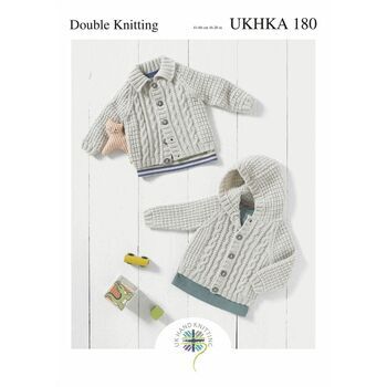 UKHKA 180 Baby Cardigans Double Knitting Pattern