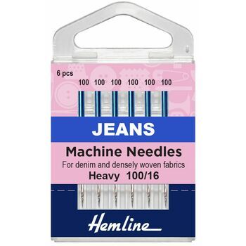 Hemline Jeans Sewing Machine Needles - Heavy 100/16 (6 Pieces)
