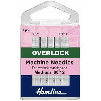 Hemline Overlocker/Serger Machine Needles - Type F, 80/12 (4 Pieces)