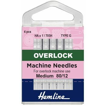Hemline Overlock/Serger Machine Needles - Type G 80/12 (4 Pieces)