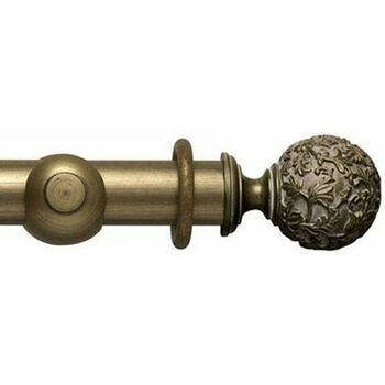 Hallis Modern Country 45mm Gold Black Curtain Pole Set with Floral Finial
