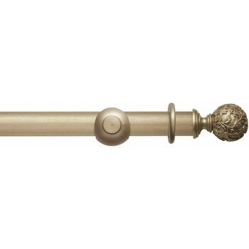 Hallis Modern Country 55mm Satin Silver Curtain Pole Set with Floral Finial