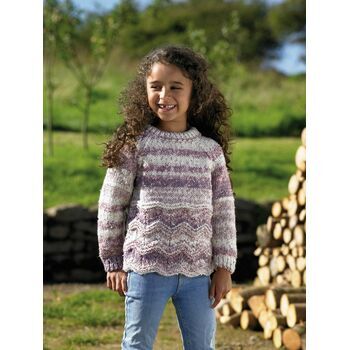 James C Brett JB718 Chunky Knitting Pattern - Girl's Sweater