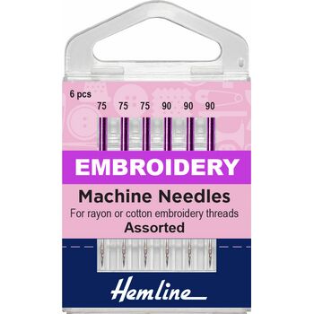Hemline Embroidery Machine Needles - Assorted