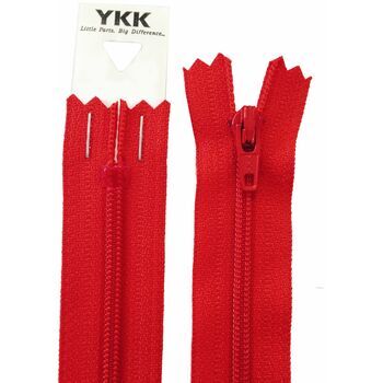 YKK Nylon Dress & Skirt Zip - Red (15cm)