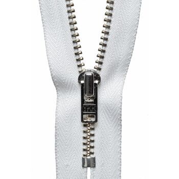 YKK Metal Trouser Zip - White (20cm)