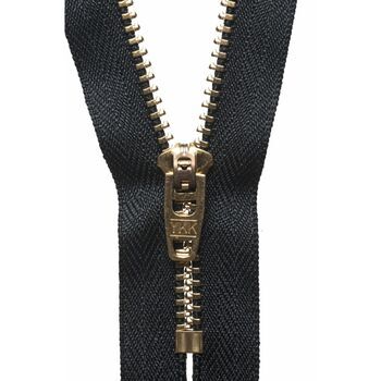 YKK Brass Jeans Zip - Black (10cm)