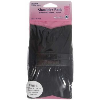 Hemline Standard Set-In Shoulder Pads (Black) - Medium