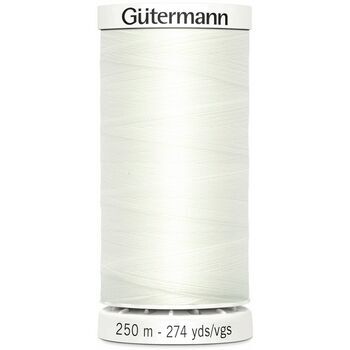 Gutermann Ivory White Sew-All Thread: 250m (111) - Pack of 5