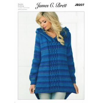 Brett DK Hooded Sweater Knitting Pattern JB207