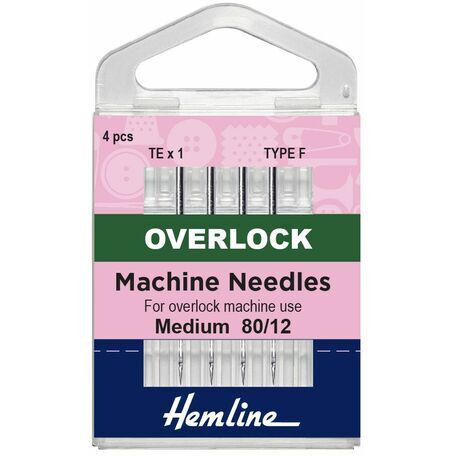 Hemline Overlocker/Serger Machine Needles - Type F, 80/12 (4 Pieces)
