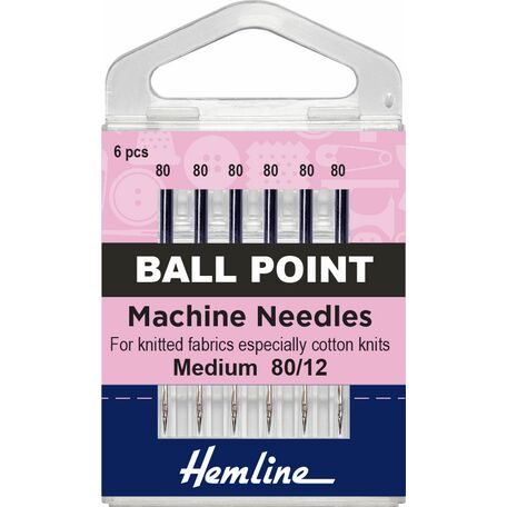 Hemline Ball Point Machine Needles - Medium 80/12
