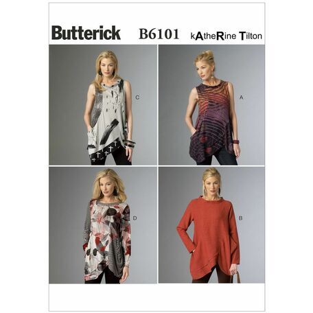Butterick Pattern B6101 Misses' Asymmetrical-Detail Tunics