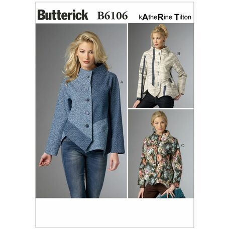 Butterick Pattern B6106 Misses' Asymmetrical Patchwork Jackets