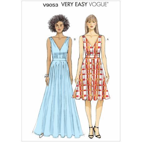 Vogue pattern V9053 Misses' Deep-V Dresses Sewing Pattern