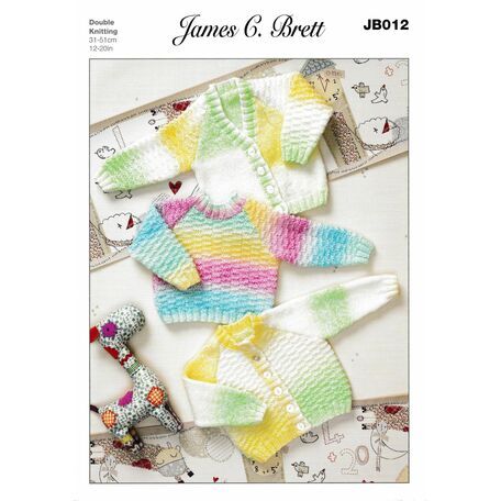 James C Brett JB012 DK Knitting Pattern - Baby Sweater