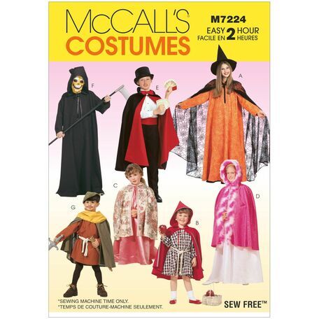 McCalls Pattern M7224 Children's Cape and Tunic Costumes