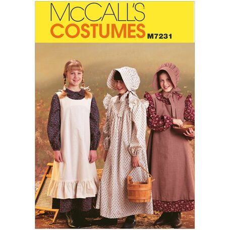 McCalls Pattern M7231 Girls' Pioneer Costumes