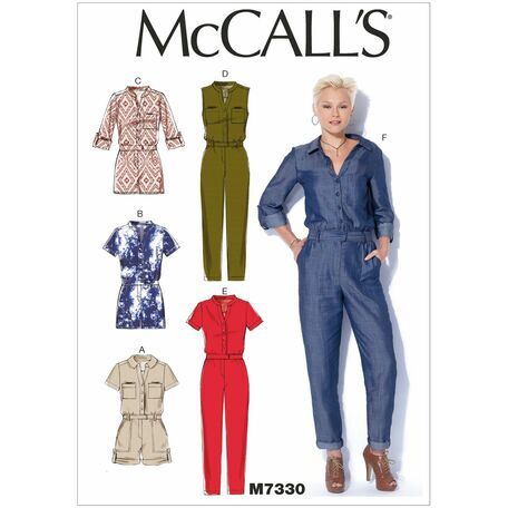 McCall's Sewing Pattern M7330 Misses Rompers/Jumpsuits