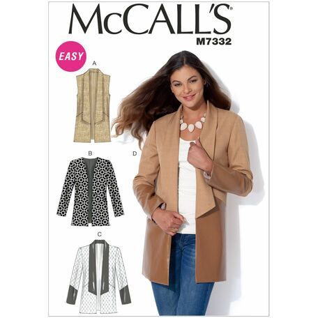 McCall's Sewing Pattern M7332 Misses Vest & Jackets