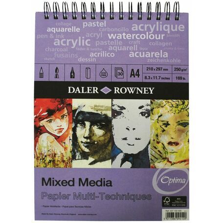 Daler Rowney Mixed Media A4 Spiral Pad (Pack of 2)