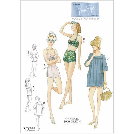 Vogue Pattern V9255 - Vintage Swimwear Pattern