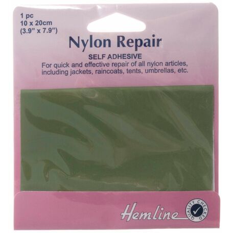 Hemline Self Adhesive Nylon Repair Patch - 10 x 20cm (Green)