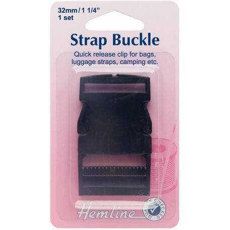 Hemline Strap Buckle - Black (32mm)