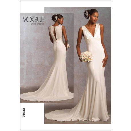 Vogue Pattern V1032 Misses' Empire-Waist Dress with Train
