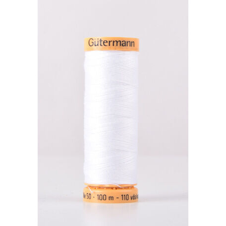 Gutermann White Natural Cotton Thread: 100m (5709) - Pack of 5