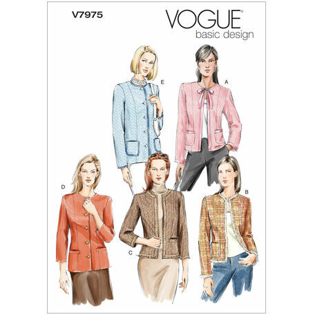 Vogue Pattern V7975 Misses' Petite Collarless Jackets