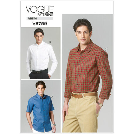 Vogue Pattern V8759: Men's Button-Down Shirts