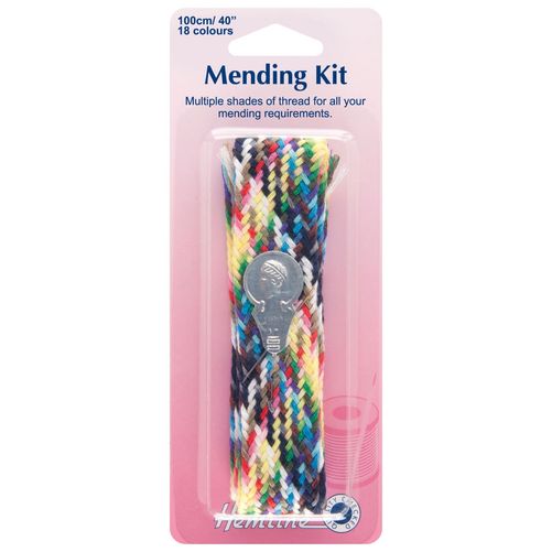 Hemline Mending Thread Kit - 18 Colours (100cm) With Needle & Threader H239