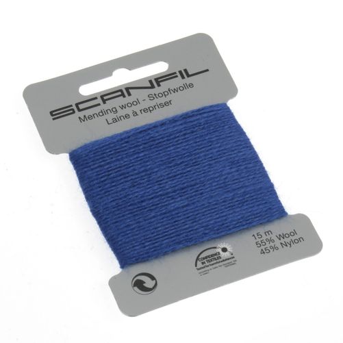 Scanfil Mending Darning Wool Thread - Royal Blue (15m) 55% Wool