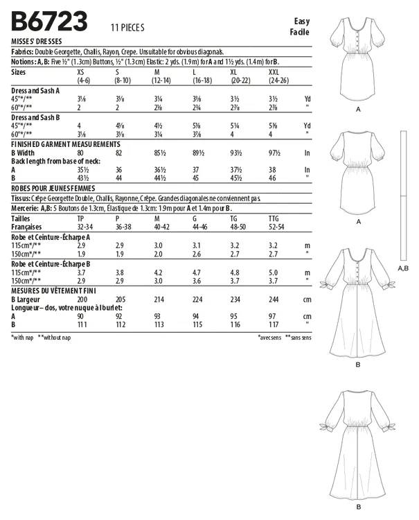 Butterick Pattern B6723 Misses Dresses from £11.75