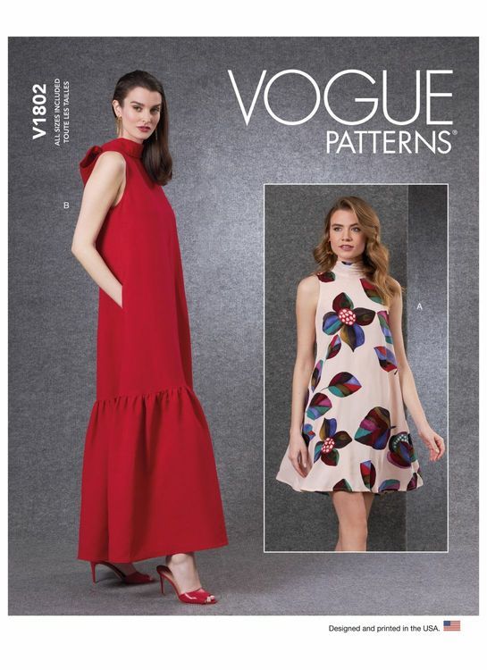 evening dress patterns vogue uk Vogue Misses' Evening Dress in Two Lengths Sewing Pattern | V2048 —  jaycotts.co.uk main image 1