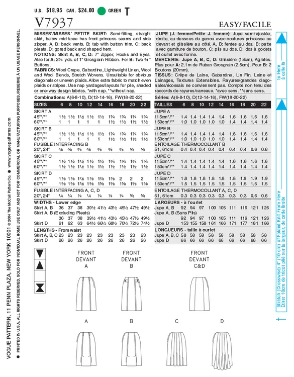 Vogue pattern V7937 from £17.50
