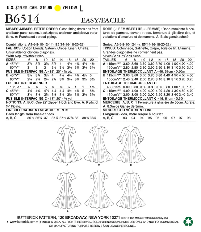 Butterick pattern B6514 from £11.75