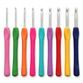 Pony Set of 9 soft grip Polka Dot multicoloured crochet Hooks additional 2