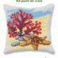 Cross stitch Cushion Cover 'Coral and Starfish' additional 2