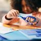 Fiskars Scissors: Big Kids: Left-Handed: Ombre Blue: 15cm - F1067854 additional 2