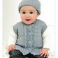 James C Brett DK Knitting Pattern JB082 (Baby Cardigan / Hat / Mittens) additional 1