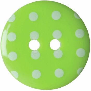 Hemline Lime Green Button with White Spots: 17.5mm: Pack of 4