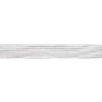 Stephanoise: Braided Elastic: 7mm: White: Per metre