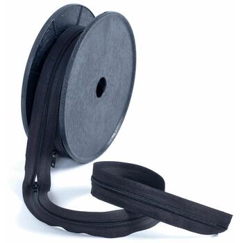Nylon Zip: Black: Per 50cm with slider